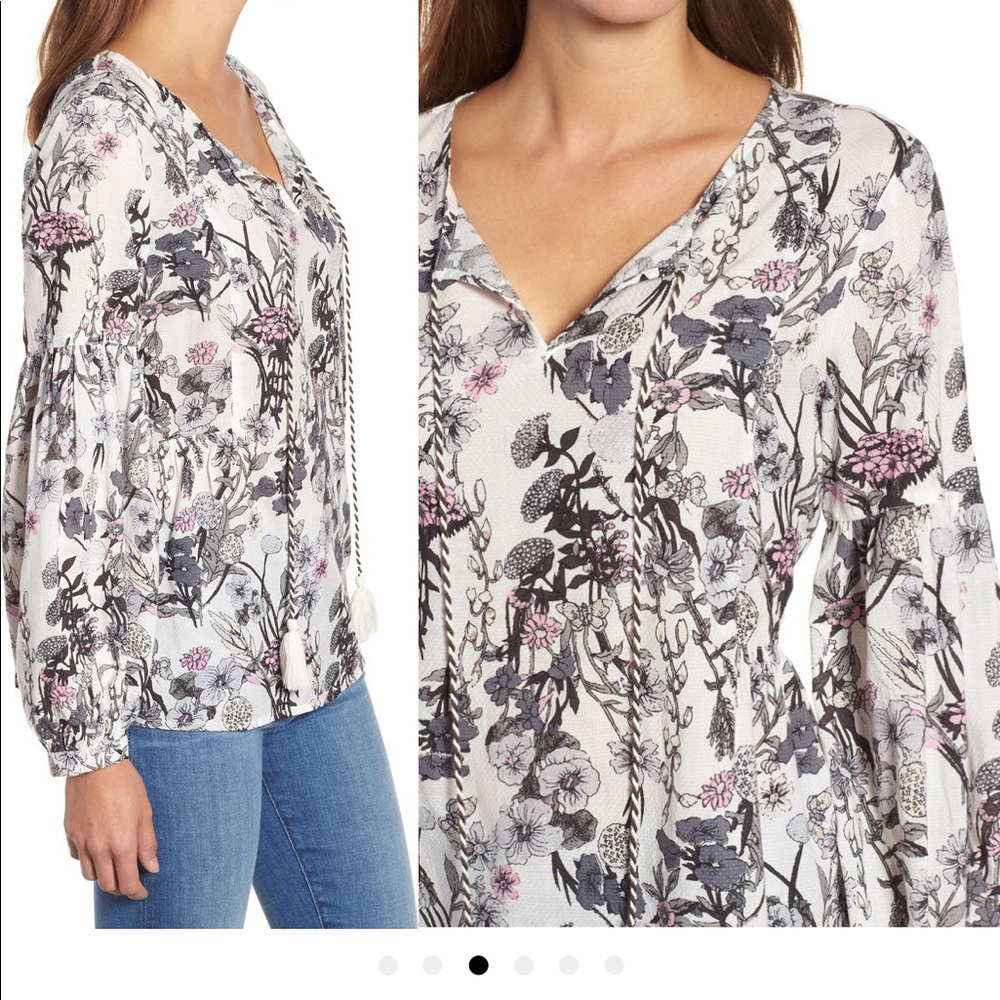 Caslon woven print top